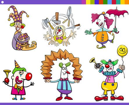 circus clown characters set