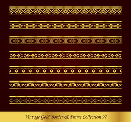 Vintage Gold Border Frame Vector Collection 97