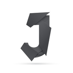 Paper cut alphabet. Letter "J" illustration. Eps10 vector.