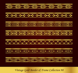 Vintage Gold Border Frame Vector Collection 98