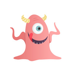 Hungry cartoon monster illustraion. Eps10 vector.
