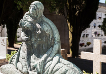 Statue of graveyard. Other 150 years old