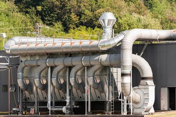 industrial air filtration and ventilation system of a factory