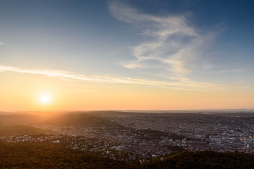 Beautiful Sunset at Stuttgart City, Germany