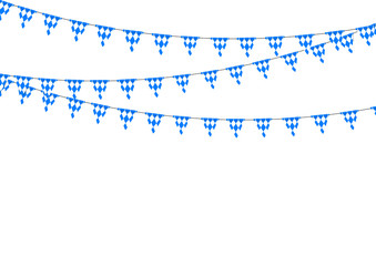 Bavarian bunting festoon from Germany with diamond pattern.