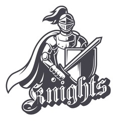 Monochrome knight sport logo