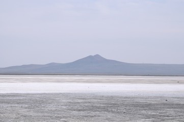 surface of the salt lake, salt marsh. north of Mongolia.