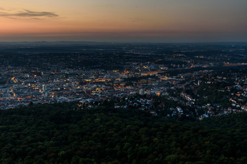 Stuttgart City at night in the summer - Travel Destinations in Germany