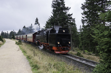 steam train from brocken station im Harz