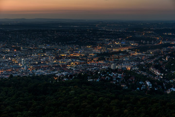 Stuttgart City at night in the summer - Travel Destinations in Germany