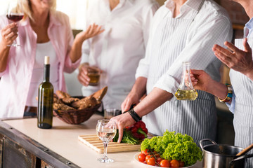 Image of family cooking healthy food together