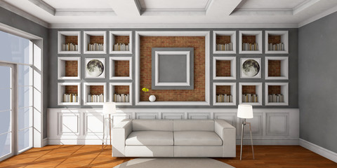 White style sofa in vintage room