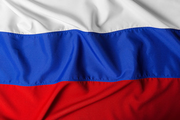 close up shot of wavy flag of Russia