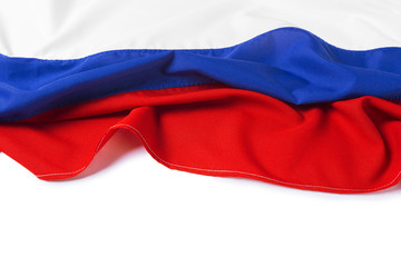 close up shot of wavy flag of Russia