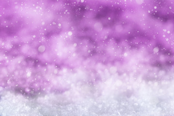 Pink Christmas Background With Snow, Snwoflakes