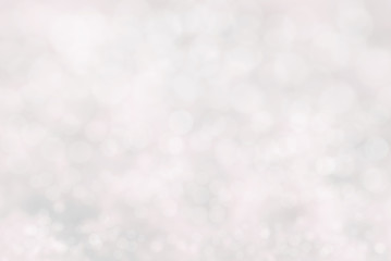 White Christmas Background With Bokeh And Pink Color