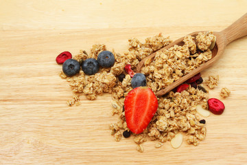 Granola and fruit