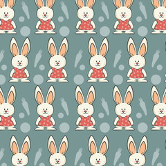 cute rabbit animal. bunny background. colorful design. vector illustration