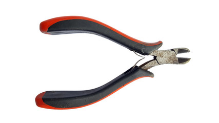 Obraz premium Old used red with black cutting pliers