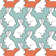 cute rabbit animal. bunny background. colorful design. vector illustration