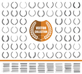 55 wreaths and branches set. Vector illustration.