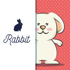cute rabbit animal. bunny cartoon. colorful design. vector illustration