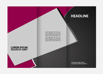 Tri fold brochure template design vector illustration
