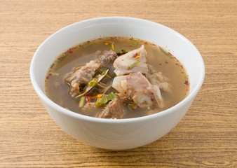 Thai Spicy and Sour Soup of Beef Entrails