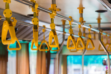 Handles passenger inside a bus.
