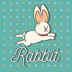 cute rabbit animal. bunny cartoon. colorful design. vector illustration