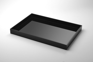 Rectangular tray black plexiglass