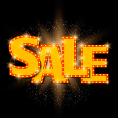 Shining sale background on black