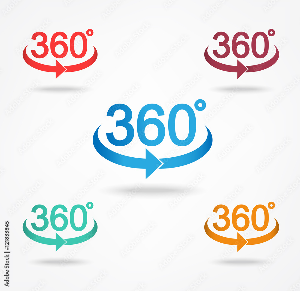 Poster Angle 360 degrees sign icon