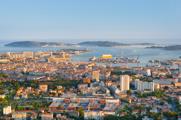 Toulon at sunset time