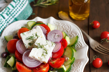 Greek salad close up