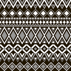 Seamless geometric vector tribal texture. Tribal  Striped vintage boho fashion style pattern background