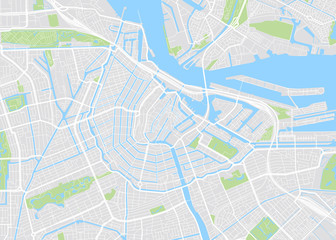 Obraz premium Amsterdam colored vector map