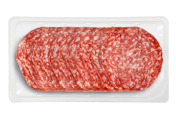 Small Tray Packaged of Presliced Salame