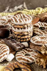 Pile of christmas cookies 