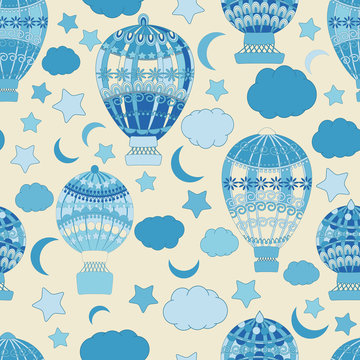 Vector seamless pattern, childish doodles. Use for wallpaper, pattern fills,  background,surface textures.