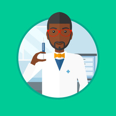Doctor with syringe in hospital ward.