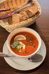 Traditional russian soljanka