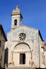 Cathedral of San Quirico d'Orcia in Tuscany, Italy