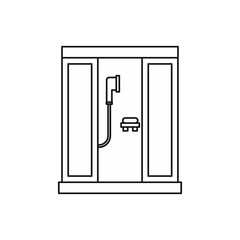 Shower cabin icon in outline style on a white background vector illustration
