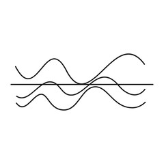 Sound waves icon in simple style on a white background vector illustration