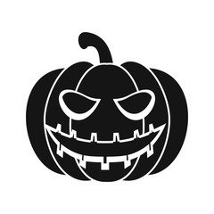 Halloween pumpkin icon in simple style on a white background vector illustration