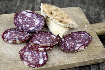 Sliced Salami And Bread