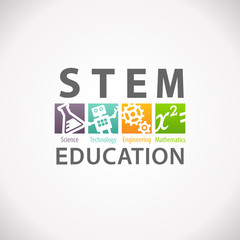 STEM Education Concept Logo. Science Technology Engineering Mathematics.