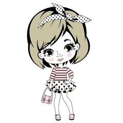 Девочка в стиле ретро