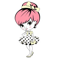 Девочка в стиле ретро